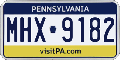 PA license plate MHX9182