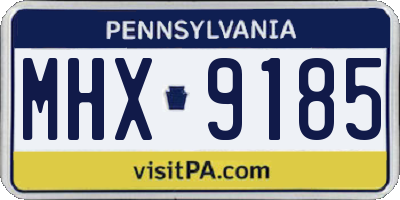PA license plate MHX9185