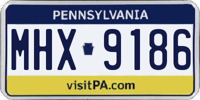 PA license plate MHX9186
