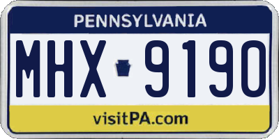 PA license plate MHX9190