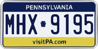 PA license plate MHX9195
