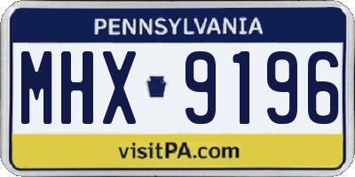 PA license plate MHX9196