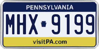 PA license plate MHX9199