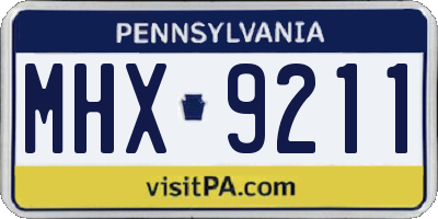 PA license plate MHX9211