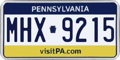 PA license plate MHX9215