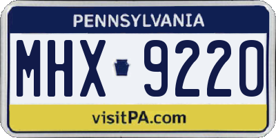 PA license plate MHX9220