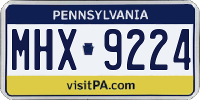 PA license plate MHX9224