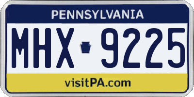 PA license plate MHX9225