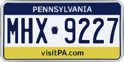 PA license plate MHX9227