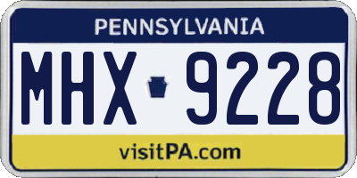 PA license plate MHX9228