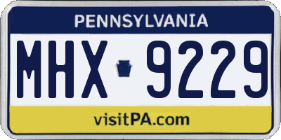PA license plate MHX9229