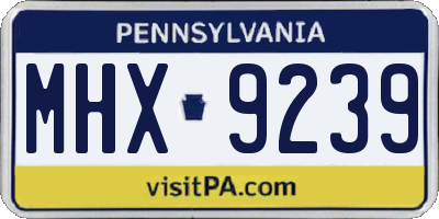 PA license plate MHX9239