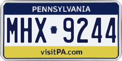 PA license plate MHX9244