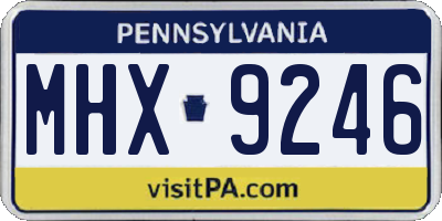 PA license plate MHX9246