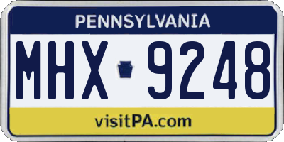 PA license plate MHX9248