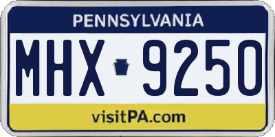 PA license plate MHX9250