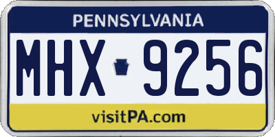 PA license plate MHX9256