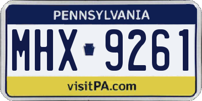 PA license plate MHX9261