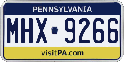 PA license plate MHX9266