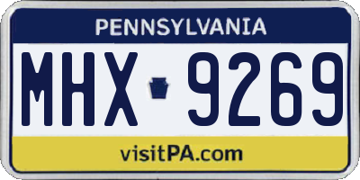 PA license plate MHX9269