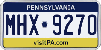 PA license plate MHX9270