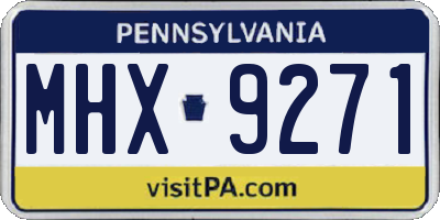 PA license plate MHX9271