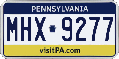 PA license plate MHX9277