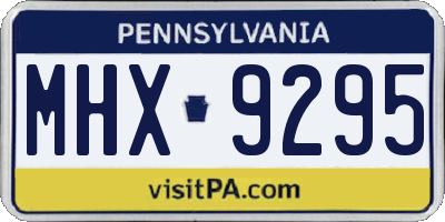 PA license plate MHX9295