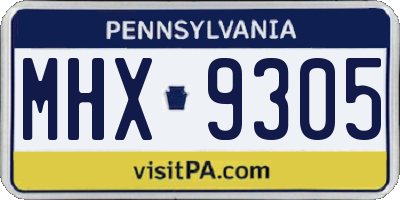 PA license plate MHX9305