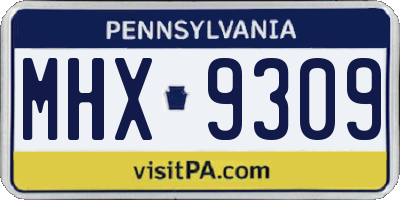 PA license plate MHX9309