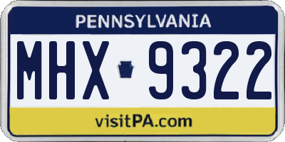 PA license plate MHX9322