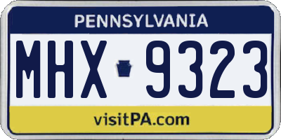 PA license plate MHX9323