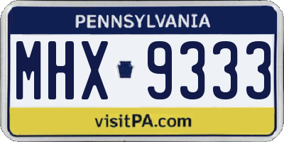 PA license plate MHX9333