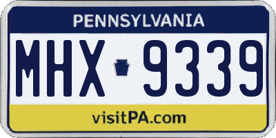 PA license plate MHX9339