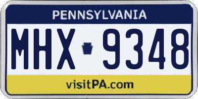 PA license plate MHX9348