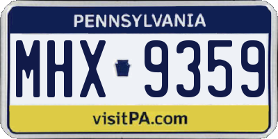 PA license plate MHX9359