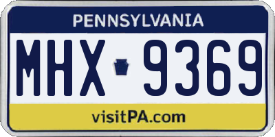 PA license plate MHX9369