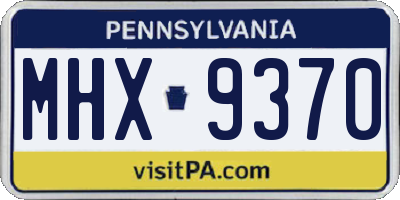 PA license plate MHX9370