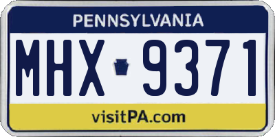 PA license plate MHX9371