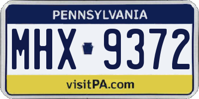 PA license plate MHX9372