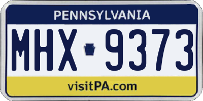 PA license plate MHX9373
