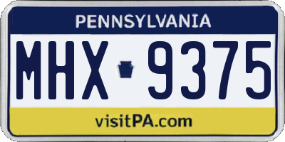 PA license plate MHX9375
