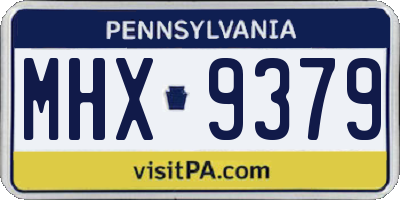PA license plate MHX9379