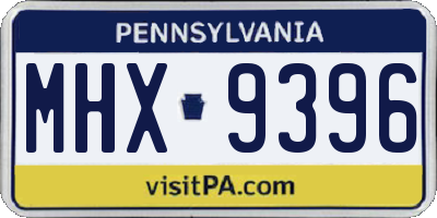 PA license plate MHX9396