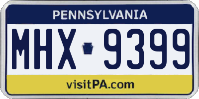 PA license plate MHX9399
