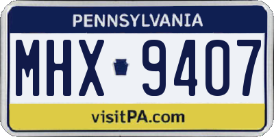 PA license plate MHX9407