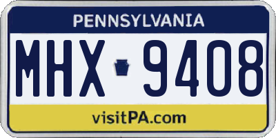 PA license plate MHX9408