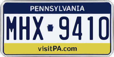PA license plate MHX9410