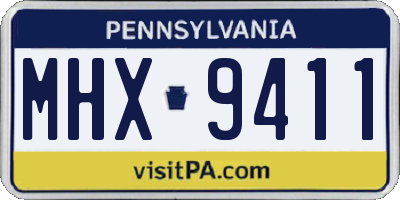 PA license plate MHX9411