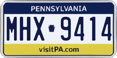 PA license plate MHX9414
